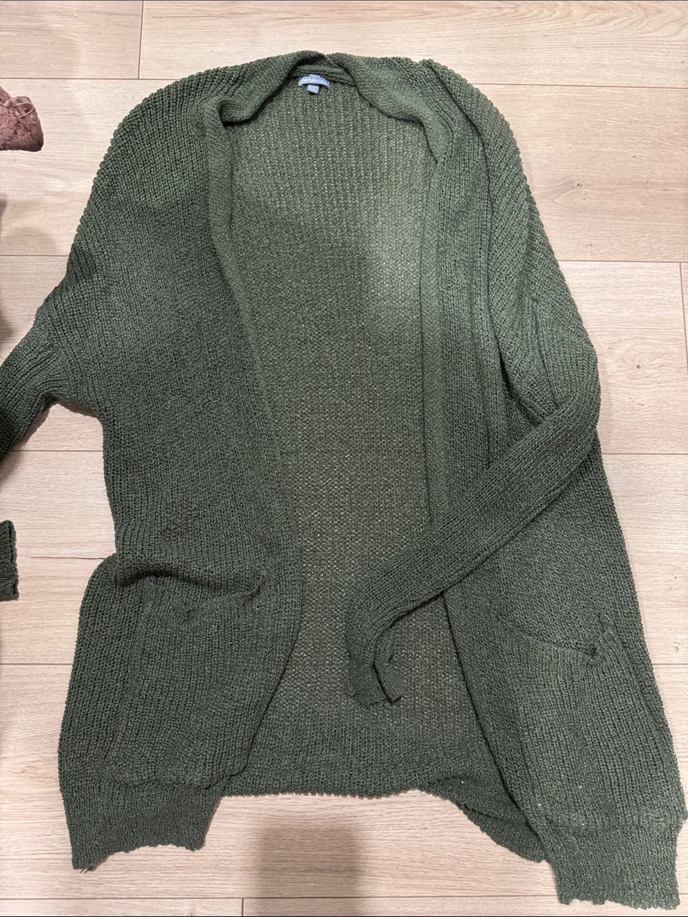 Charlotte Russe Olive Green Open-Front Knit Cardigan
